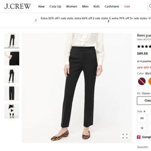 Like NEW J. Crew Remi Bi-Stretch Pant